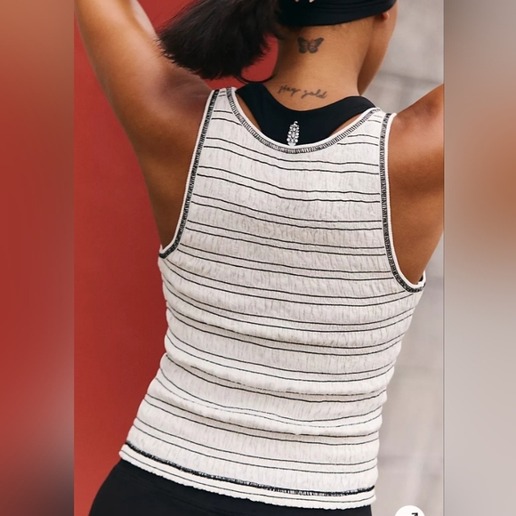 FREE PEOPLE NEW FLOW SMOCKED TANK - Picture 3 of 4